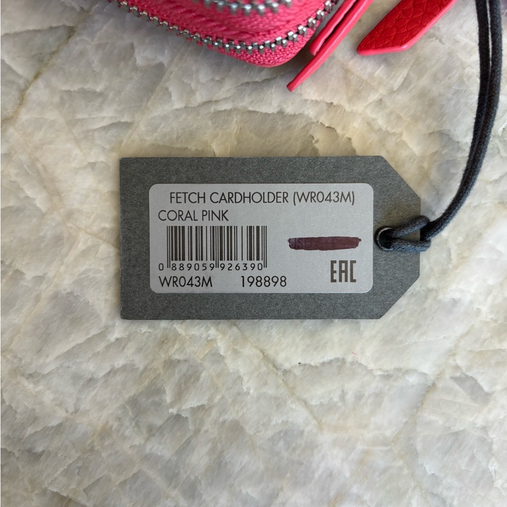 All Saints Leather Fetch Card Holder in Coral Pink, NWT. - Picture 4 of 8